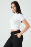 Optic White Basic Fitted Crop Tee