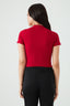 Red Lacquer Basic Fitted Crop Tee