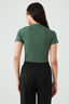 Dark Khaki Basic Fitted Crop Tee