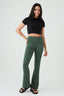 Dark Khaki Foldover Flares