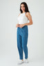 Midwash Drawstring Detail Jeans