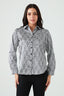 Mono Spot Print Satin Roll Up Sleeve Shirt