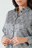 Mono Spot Print Satin Roll Up Sleeve Shirt