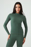 Dark Khaki Crinkle High Neck Top