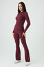 Plum Crinkle High Neck Top
