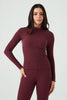 Plum Crinkle High Neck Top