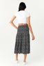 Black Ditsy Tiered Midi Skirt - Select Fashion