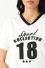 Optic White Sport Embroidered V Neck Tee - Select Fashion