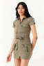 Light Khaki D-Ring Casual Bodycon Dress - Select Fashion