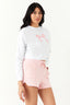 Pink Angled Hem Shorts - Select Fashion
