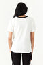 Optic White Sport Embroidered V Neck Tee - Select Fashion