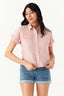 Pink Linen Look Double Pocket Shirt - Select Fashion
