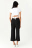 Black Textured Pull-On Crop Trouser - Select Fashion