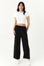 Black Wide Leg Soft Trouser - Select Fashion