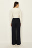 Navy Seam Detail Wide Leg Trousers - Select Fashion