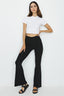 BLACK TEXTURED RIB FLARES - Select Fashion
