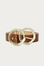 Tan Double Gold Twist Buckle Belt - Select Fashion