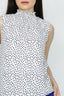 Mono Floral Shirring Neck Sleeveless Blouse - Select Fashion