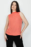 Peach Spot Shirring Neck Sleeveless Blouse - Select Fashion