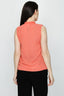 Peach Spot Shirring Neck Sleeveless Blouse - Select Fashion