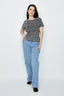 Black Shirring Waist Chiffon Top - Select Fashion