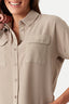 Earth Brown Double Pocket Viscose Shirt - Select Fashion