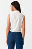Ivory Tie Front Sleeveless Shirt - Select Fashion
