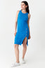 Blue Gold Button Side Bodycon Dress - Select Fashion
