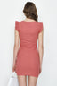 Dark Coral Frill Rib Bodycon Dress - Select Fashion