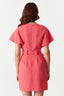 Pink Angel Sleeve Belted Woven Dress - Select Fashion
