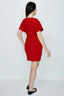 Red Angel Sleeve Belted Woven Dress - Select Fashion