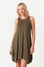 Khaki Sleeveless Hankerchief Bodycon Dress - Select Fashion