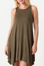 Khaki Sleeveless Hankerchief Bodycon Dress - Select Fashion