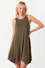 Khaki Sleeveless Hankerchief Bodycon Dress - Select Fashion