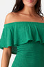 Ivy Green Textured Bardot Frill Dress - Select Fashion