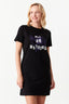 Black Diamente Slogan T-Shirt Dress - Select Fashion