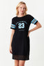 Blue Slogan Tshirt Dress - Select Fashion