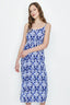 Blue Shirring Waist Sleeveless Dress - Select Fashion