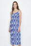 Blue Shirring Waist Sleeveless Dress - Select Fashion