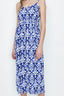 Blue Shirring Waist Sleeveless Dress - Select Fashion