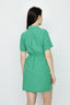 Green Linen Pocket Shirt Dress - Select Fashion