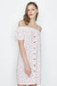 Ivory Cold Shoulder Printed Tea Dress - Select Fashion
