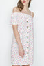 Ivory Cold Shoulder Printed Tea Dress - Select Fashion