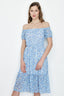 Multi Ditsy Chiffon Bardot Tea Dress - Select Fashion