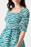 Green Zebra Chiffon Rara Dress - Select Fashion