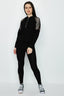 Black Airtex Insert Leggings - Select Fashion