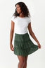 Khaki Drawstring Tiered Mini Skirt - Select Fashion
