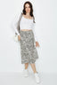 Multi Animal Satin Bias Cut Midi Skirt - Select Fashion
