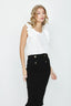 Black Button Seam Front Midi Skirt - Select Fashion
