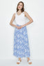 Blue Paisley Pocket Detail Midi Skirt - Select Fashion
